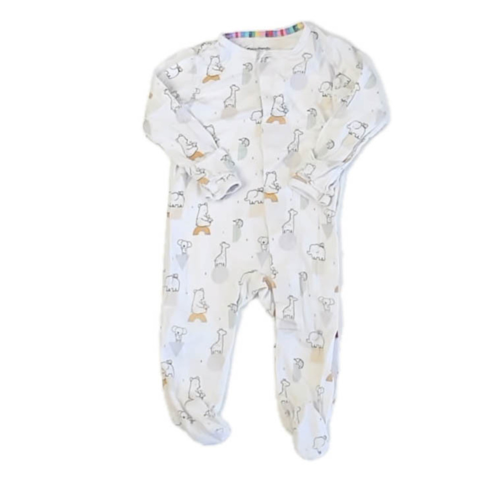 Magnetic Me Unisex White Bears 1-piece footed Pajamas size: 0-3 Months - Picture 1 of 1